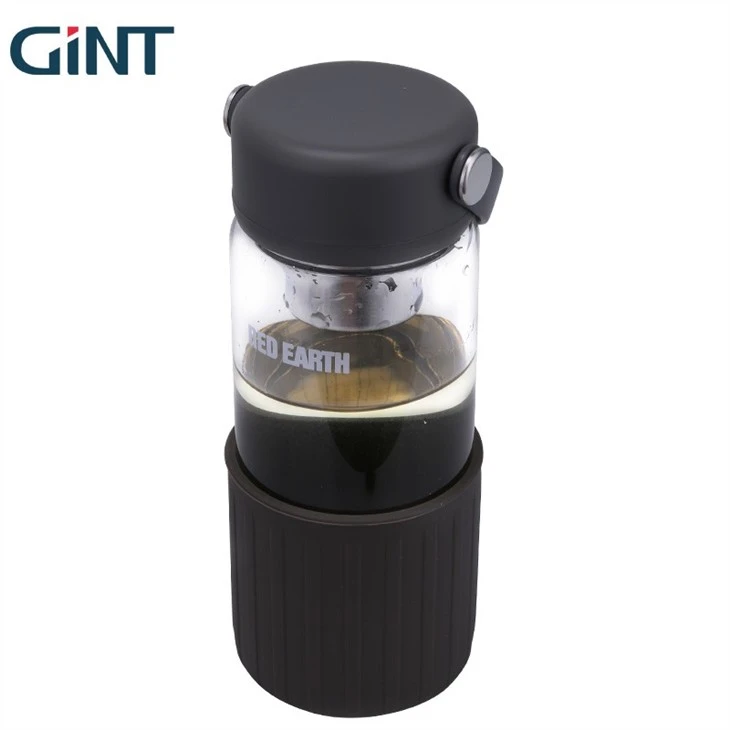Portable Leakproof Tea Infuser Double-Walled Glass Travel Tea Tumbler Bottle suppliers